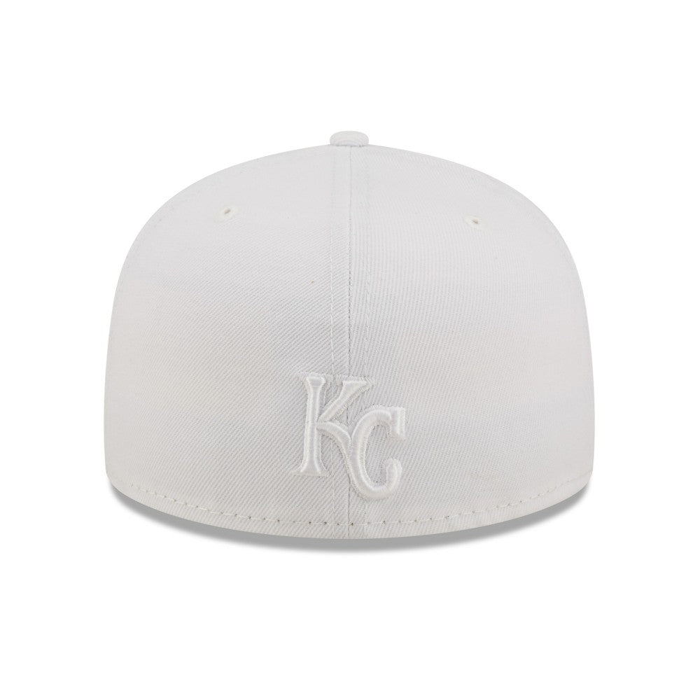 Kansas City Royals New Era White on White 59FIFTY Fitted Hat Hats - MLB