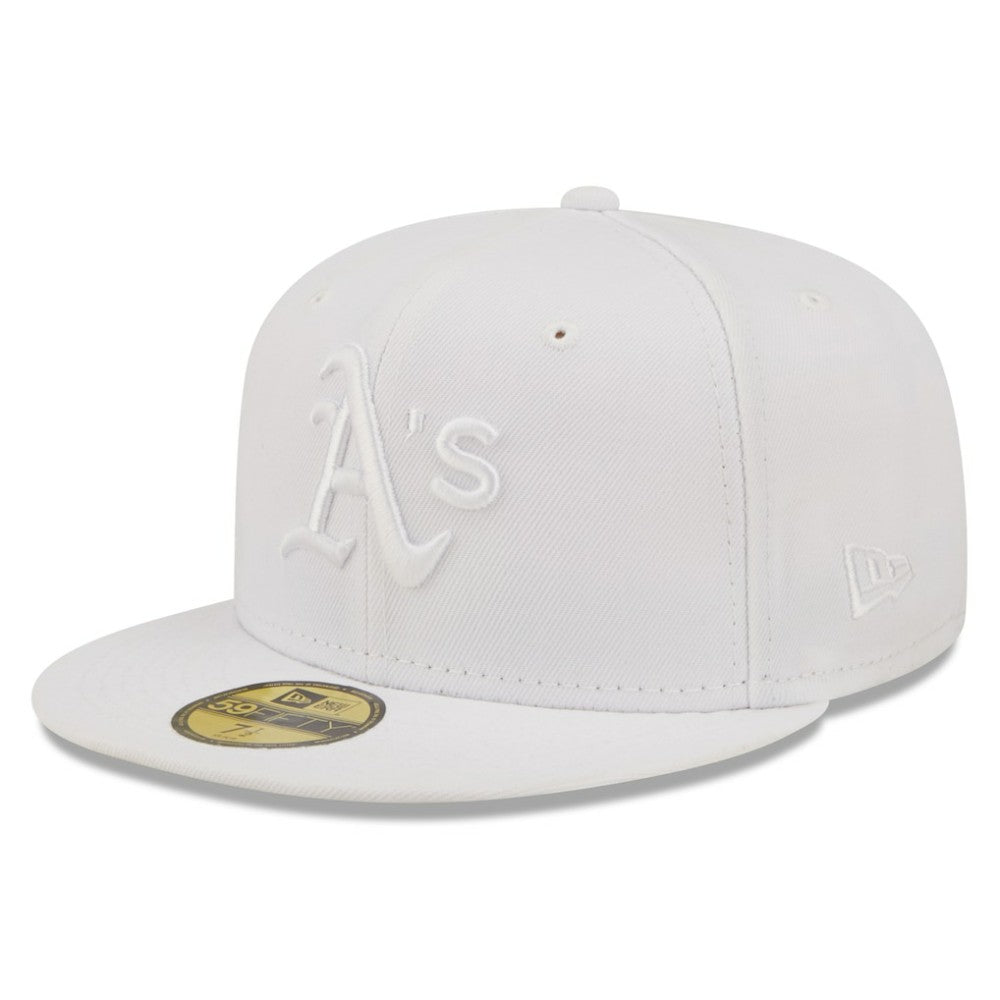 Athletics New Era White on White 59FIFTY Fitted Hat Hats - MLB