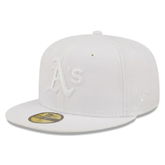 Athletics New Era White on White 59FIFTY Fitted Hat Hats - MLB