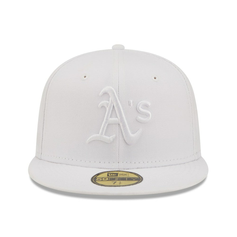 Athletics New Era White on White 59FIFTY Fitted Hat Hats - MLB