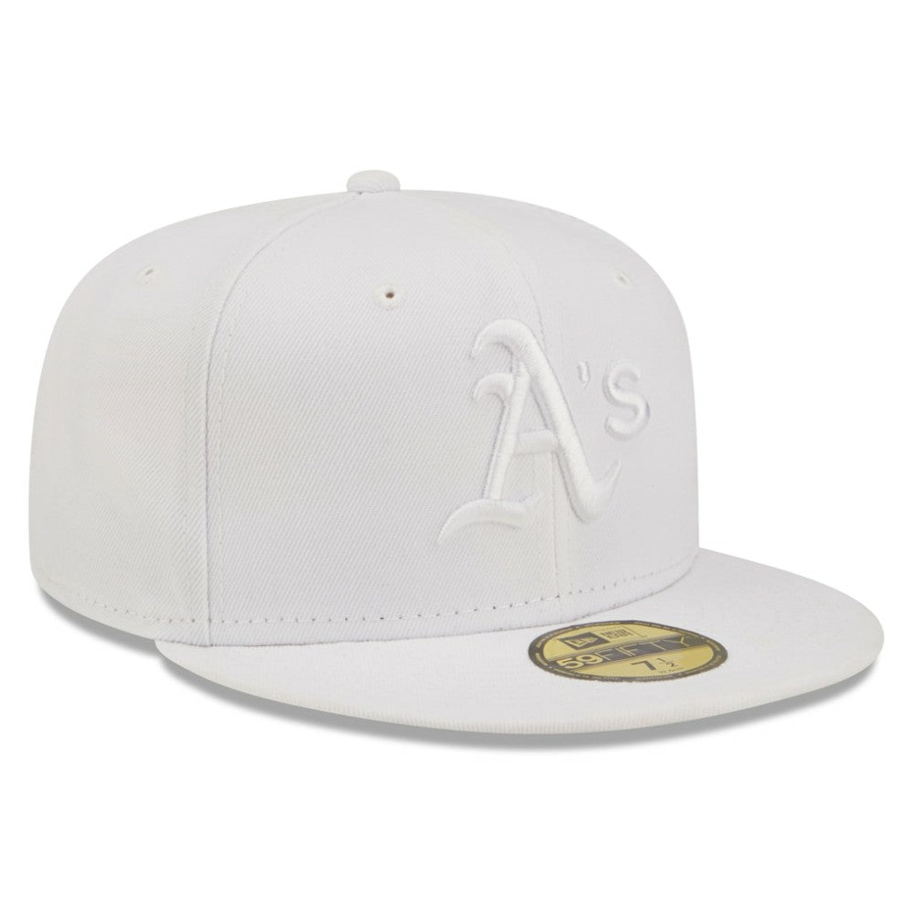 Athletics New Era White on White 59FIFTY Fitted Hat Hats - MLB