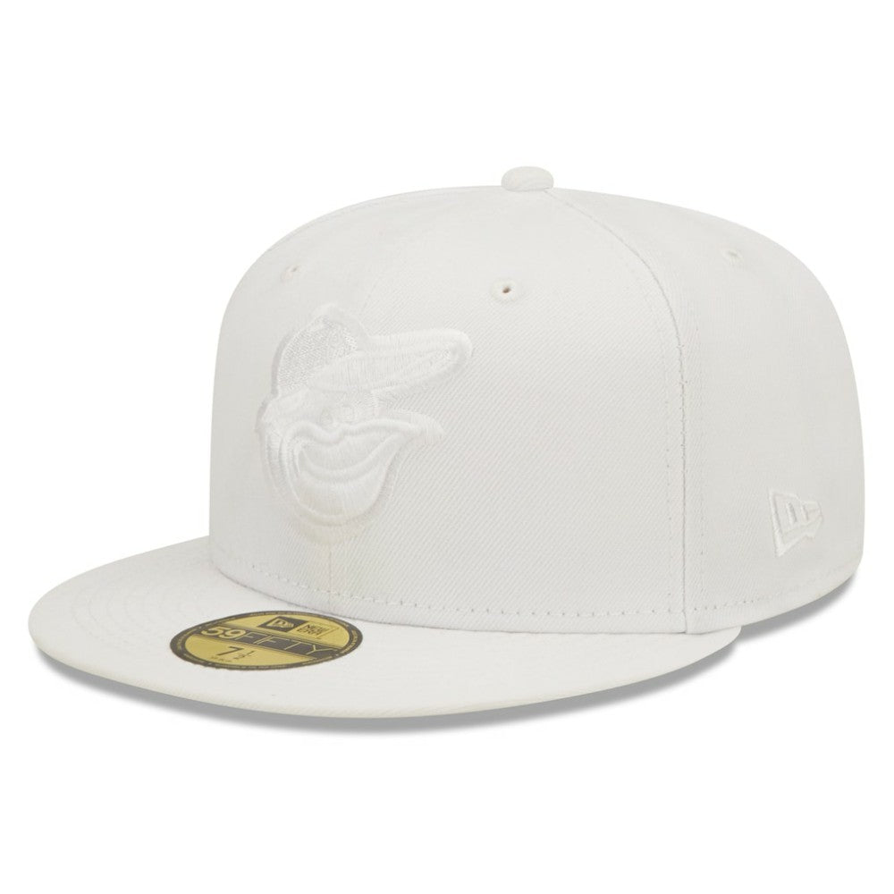 Baltimore Orioles New Era White on White 59FIFTY Fitted Hat Hats - MLB
