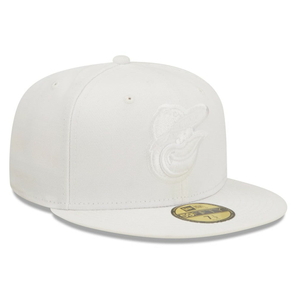 Baltimore Orioles New Era White on White 59FIFTY Fitted Hat Hats - MLB