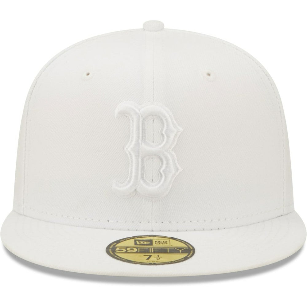Boston Red Sox New Era White on White 59FIFTY Fitted Hat Hats - MLB