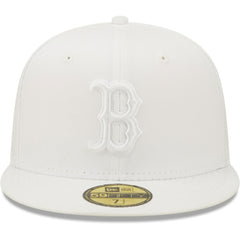 Boston Red Sox New Era White on White 59FIFTY Fitted Hat Hats - MLB