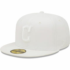 Cleveland Guardians New Era White on White 59FIFTY Fitted Hat Hats - MLB