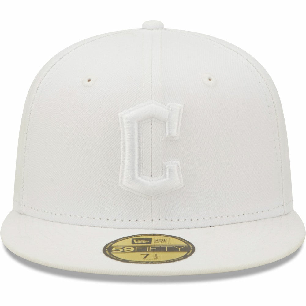 Cleveland Guardians New Era White on White 59FIFTY Fitted Hat Hats - MLB