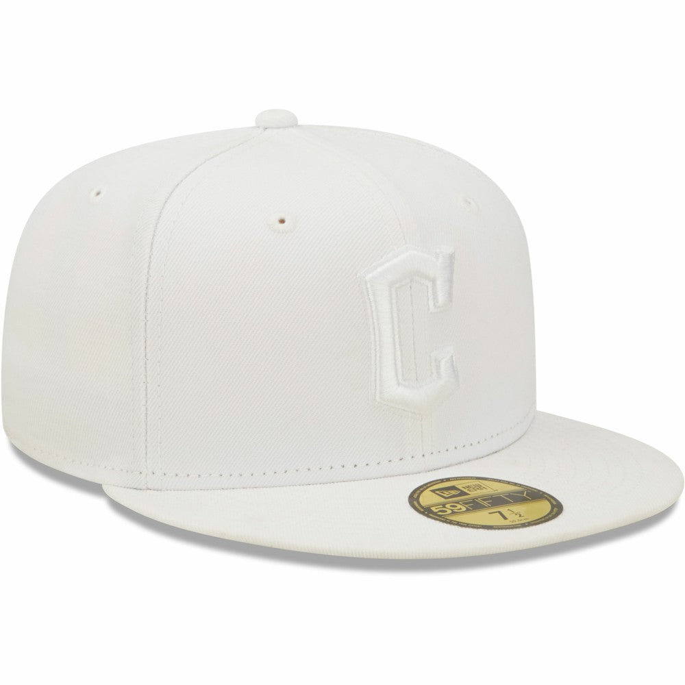 Cleveland Guardians New Era White on White 59FIFTY Fitted Hat Hats - MLB