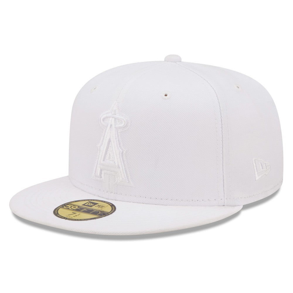 Los Angeles Angels New Era White on White 59FIFTY Fitted Hat Hats - MLB