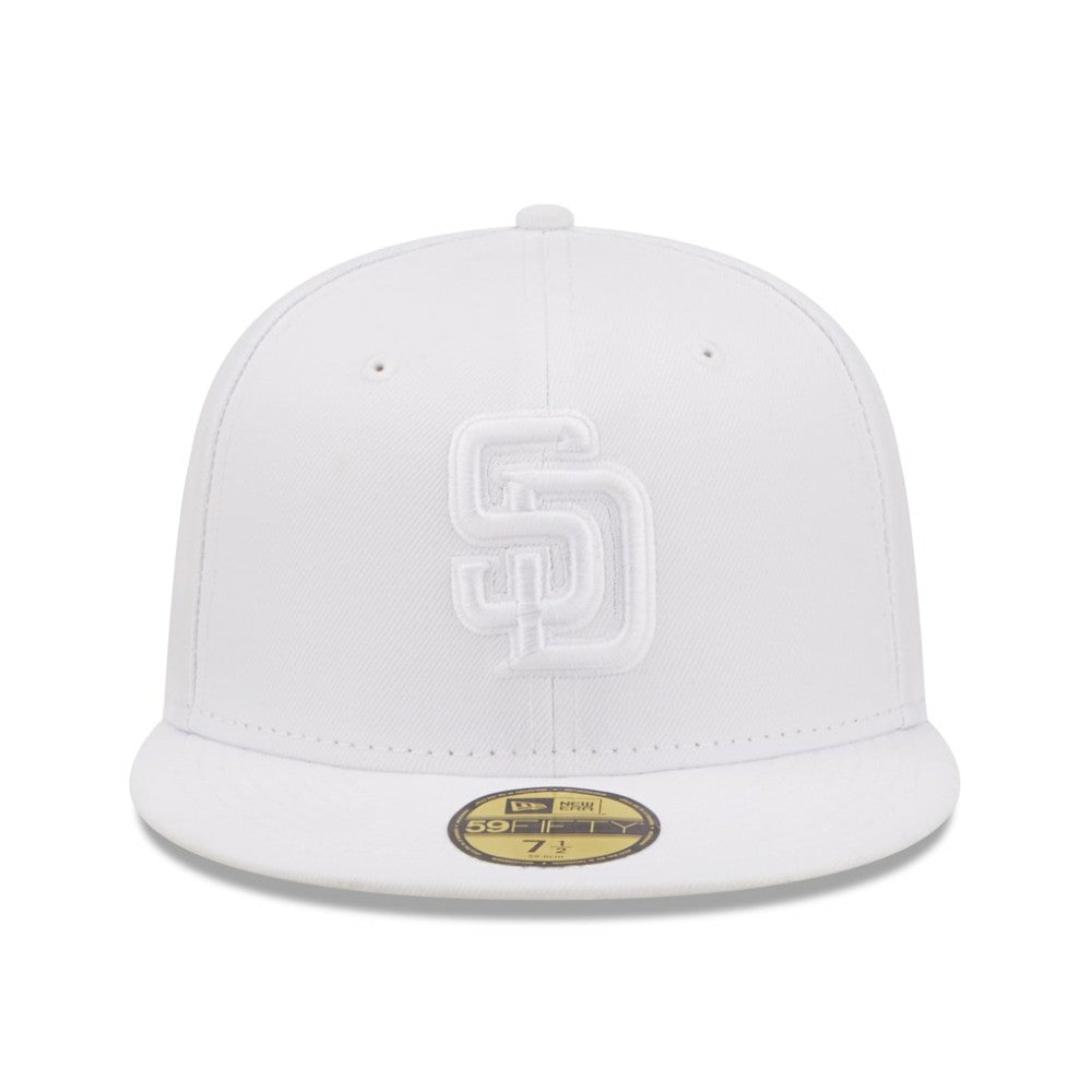 San Diego Padres New Era White on White 59FIFTY Fitted Hat Hats - MLB