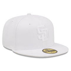 San Diego Padres New Era White on White 59FIFTY Fitted Hat Hats - MLB