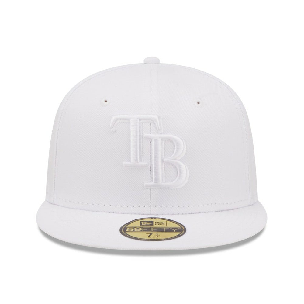 Tampa Bay Rays New Era White on White 59FIFTY Fitted Hat Hats - MLB
