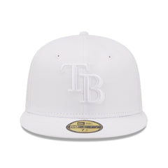 Tampa Bay Rays New Era White on White 59FIFTY Fitted Hat Hats - MLB