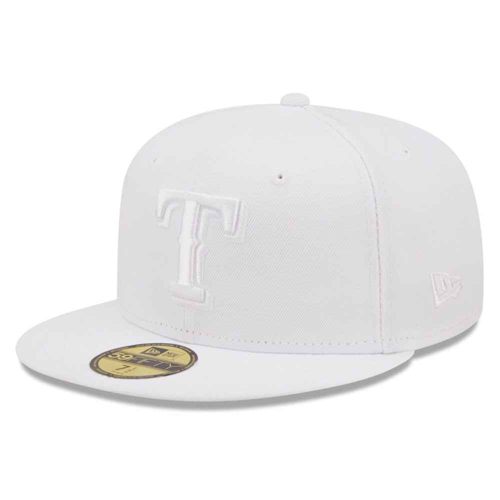 Texas Rangers New Era White on White 59FIFTY Fitted Hat Hats - MLB