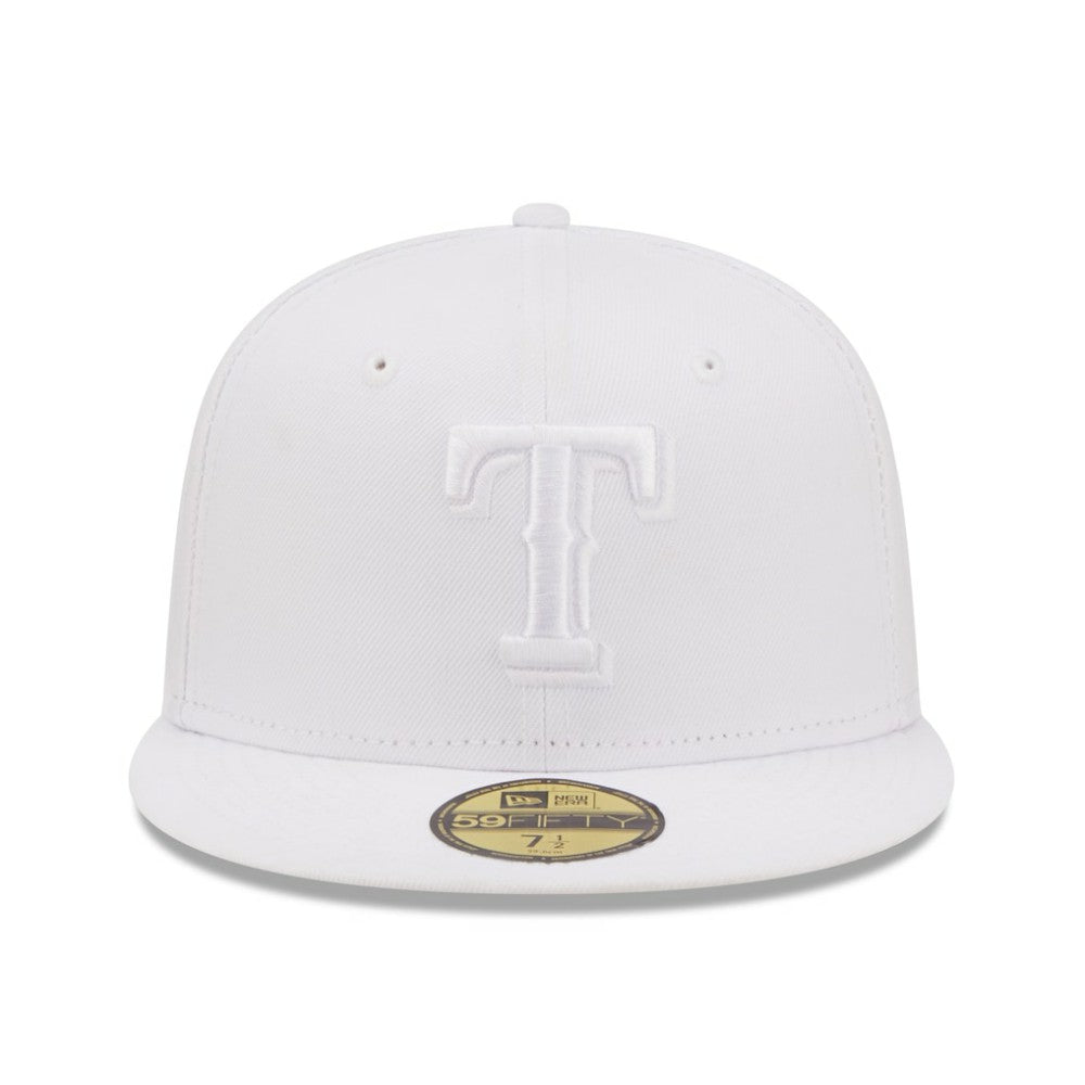 Texas Rangers New Era White on White 59FIFTY Fitted Hat Hats - MLB