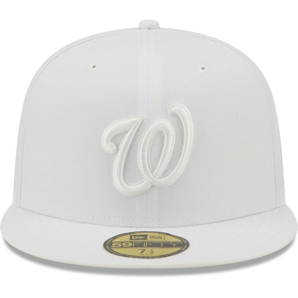 Washington Nationals New Era White on White 59FIFTY Fitted Hat Hats - MLB