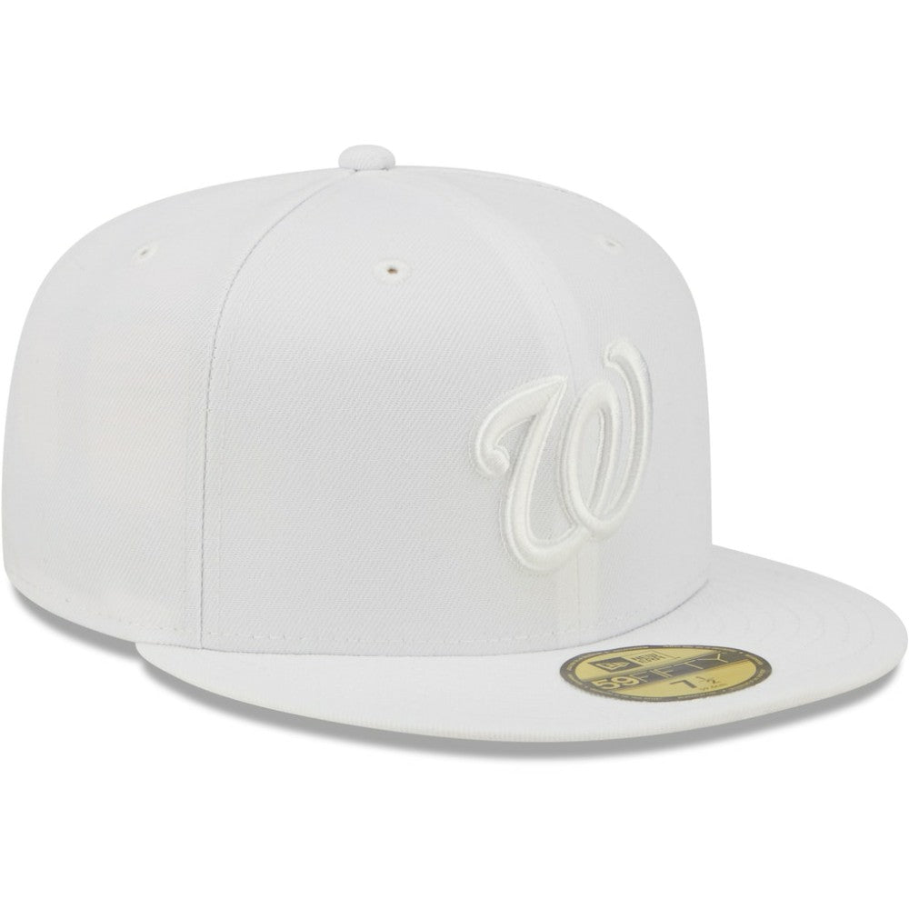 Washington Nationals New Era White on White 59FIFTY Fitted Hat Hats - MLB