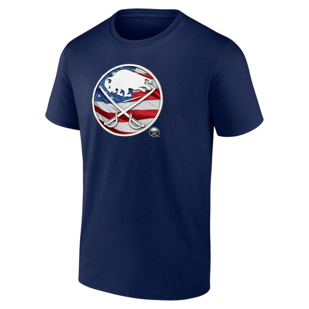 Buffalo Sabres Banner Wave Logo T-Shirt - Navy - NHL