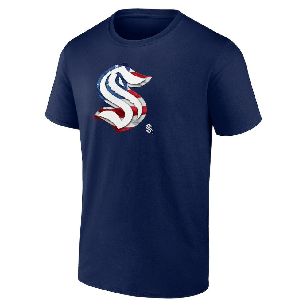 Seattle Kraken Banner Wave T-Shirt - Deep Sea Blue - NHL