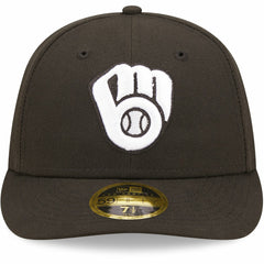 Milwaukee Brewers New Era Black & White Low Profile 59FIFTY Fitted Hat Hats - MLB