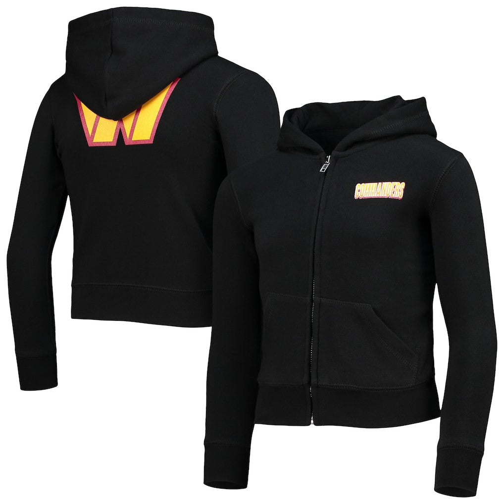 Washington Commanders New Era Girls Youth Full-Zip Hoodie Black | NFL
