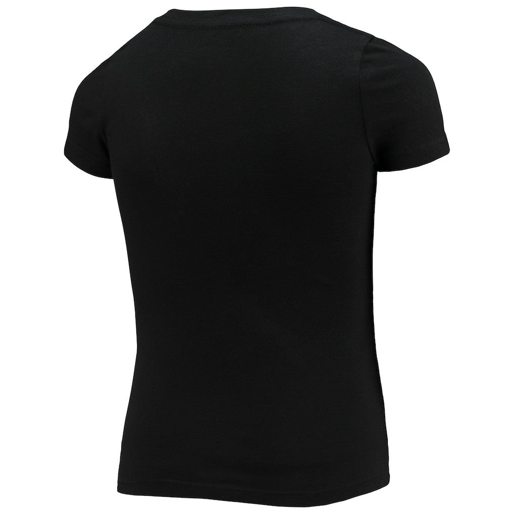 Washington Commanders New Era Girls Youth V-Neck T-Shirt Black | NFL