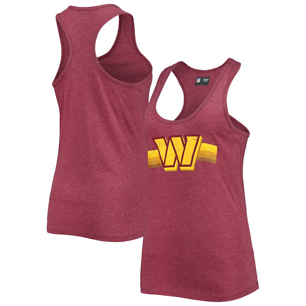 Washington Commanders New Era Women's Scoop Neck Racerback Tank Top Burgundy | NFL