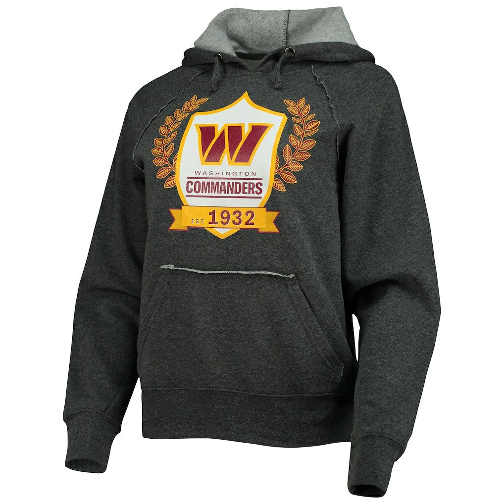 Washington Commanders New Era Women's Raglan Pullover Hoodie Heathered Charcoal | NFL