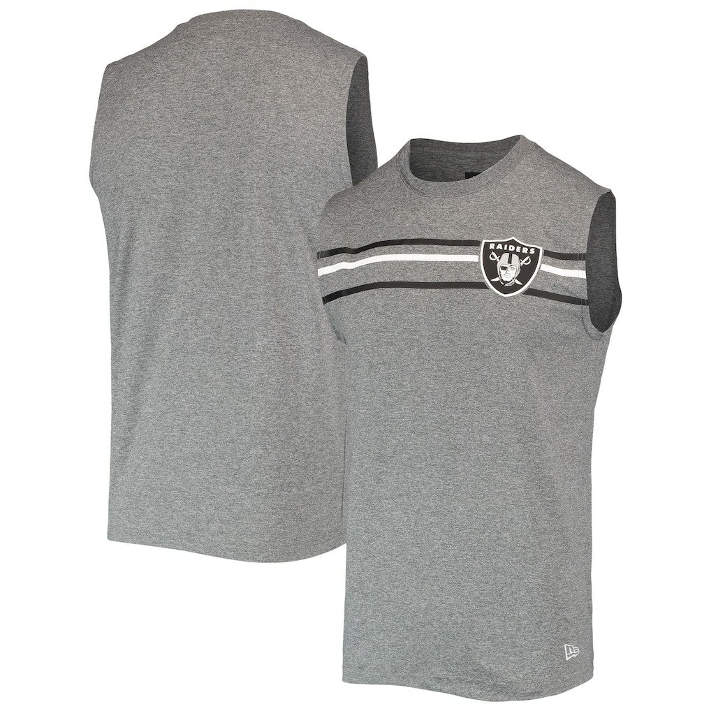 Las Vegas Raiders New Era Brushed Sleeveless Tank Top Heathered Gray | NFL
