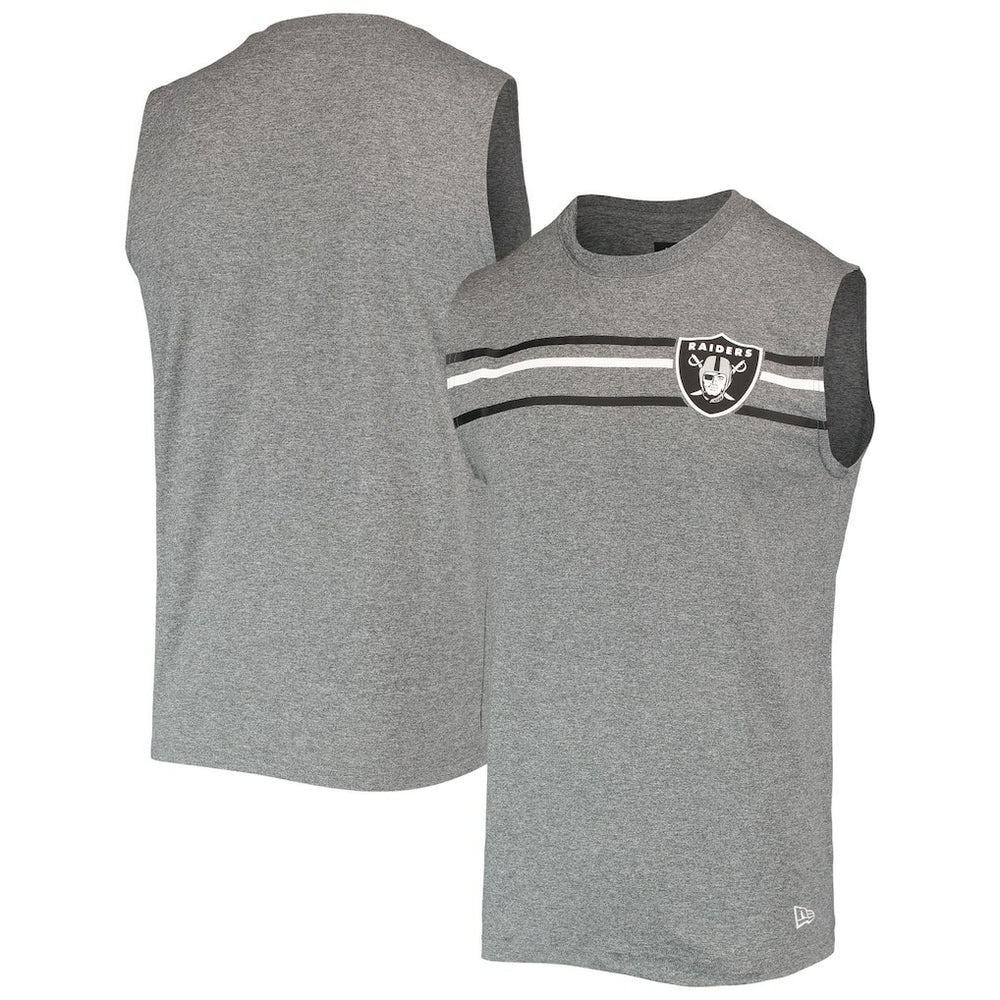 Las Vegas Raiders New Era Brushed Sleeveless Tank Top Heathered Gray | NFL