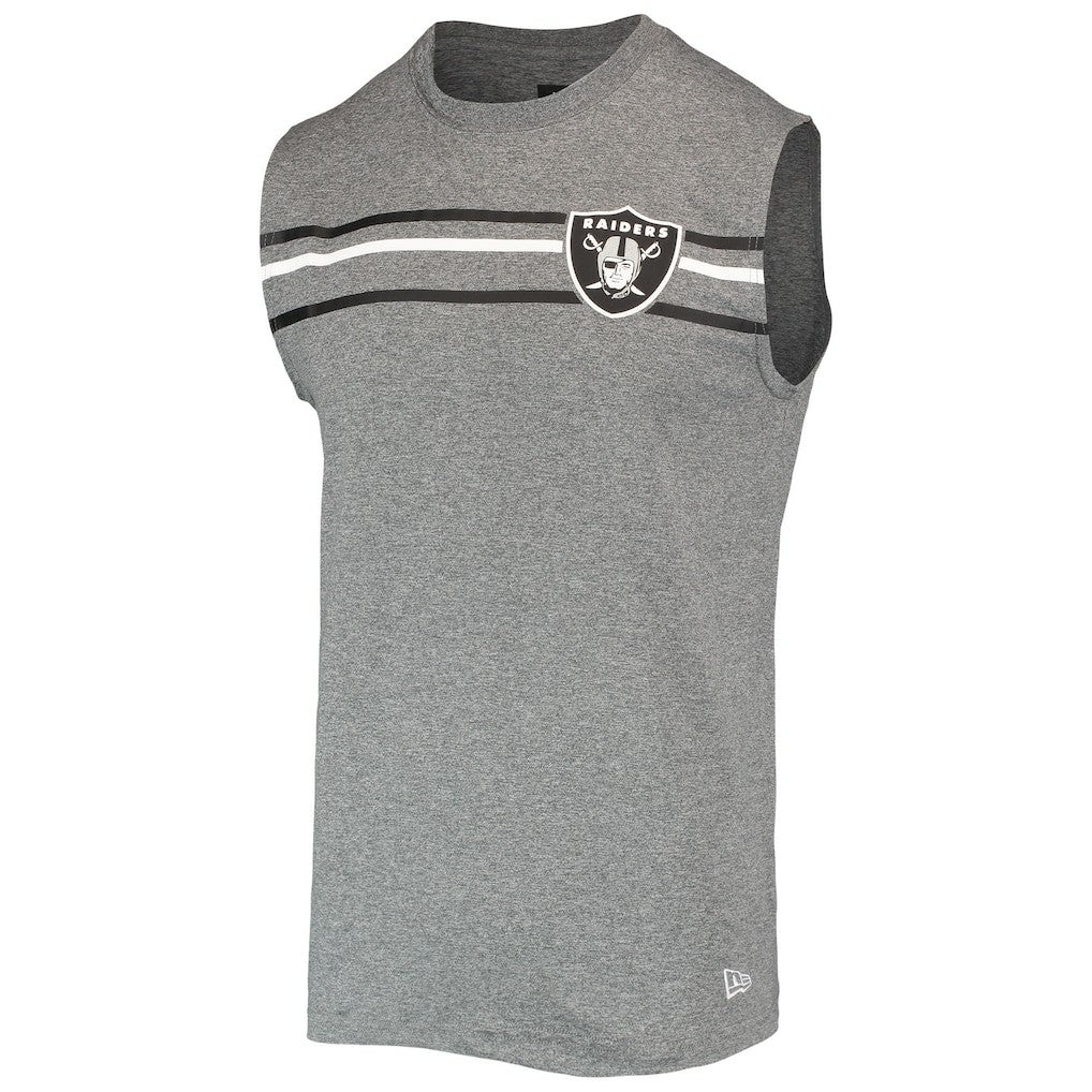 Las Vegas Raiders New Era Brushed Sleeveless Tank Top Heathered Gray | NFL