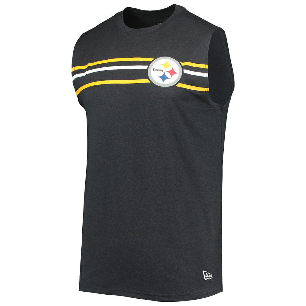 Pittsburgh Steelers New Era Brushed Sleeveless Tank Top Black | NFL