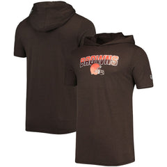 Cleveland Browns New Era Team Brushed Hoodie T-Shirt Heathered Brown | NFL