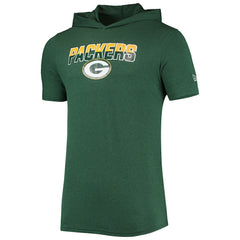 Green Bay Packers New Era Team Brushed Hoodie T-Shirt Heathered Green | NFL