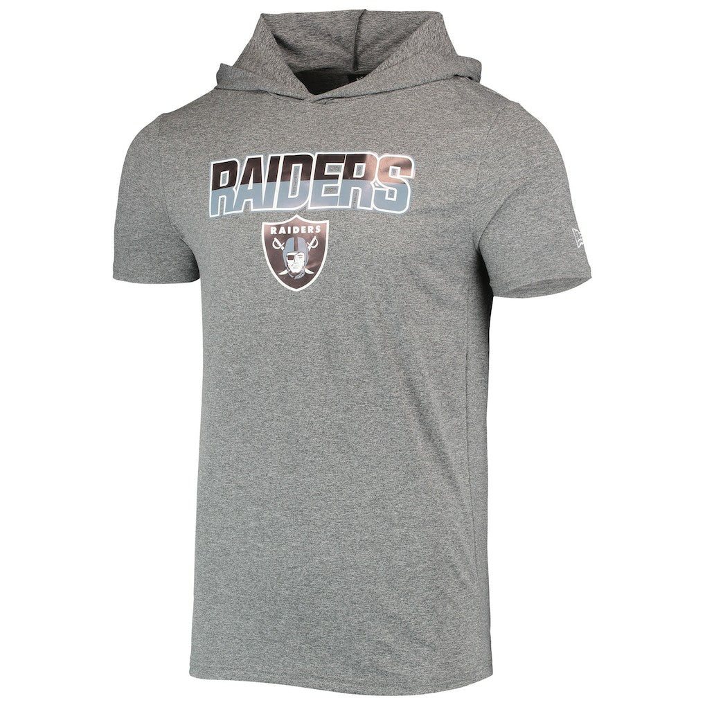 Las Vegas Raiders New Era Team Brushed Hoodie T-Shirt Heathered Gray | NFL