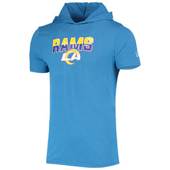 Los Angeles Rams New Era Team Brushed Hoodie T-Shirt Heathered Blue | NFL