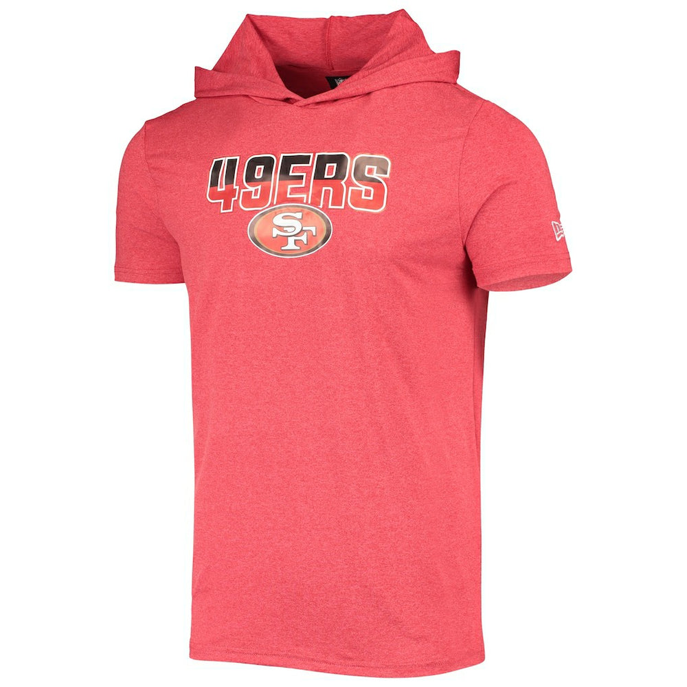 San Francisco 49ers New Era Team Brushed Hoodie T-Shirt Heathered Red | NFL