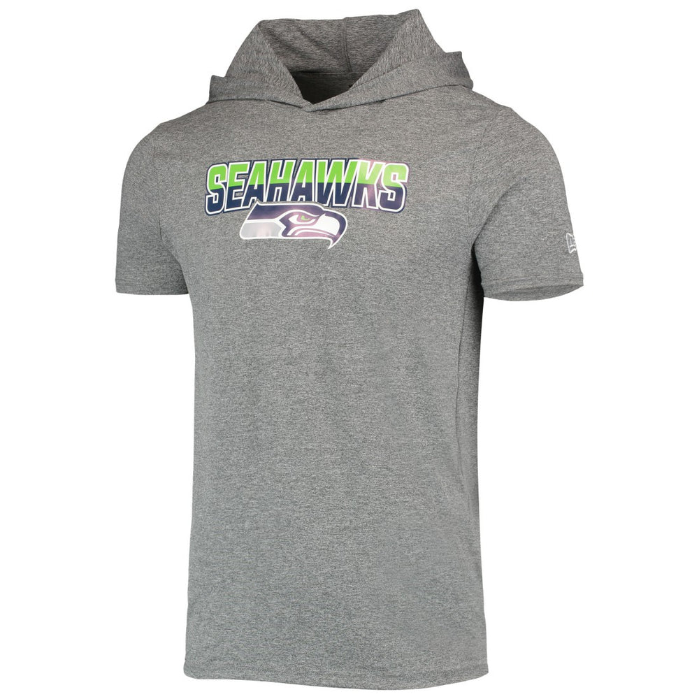 Seattle Seahawks New Era Team Brushed Hoodie T-Shirt Heathered Gray | NFL