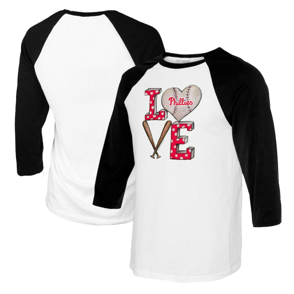 Philadelphia Phillies Tiny Turnip Women's Baseball Love Raglan 3/4-Sleeve T-Shirt - MLB