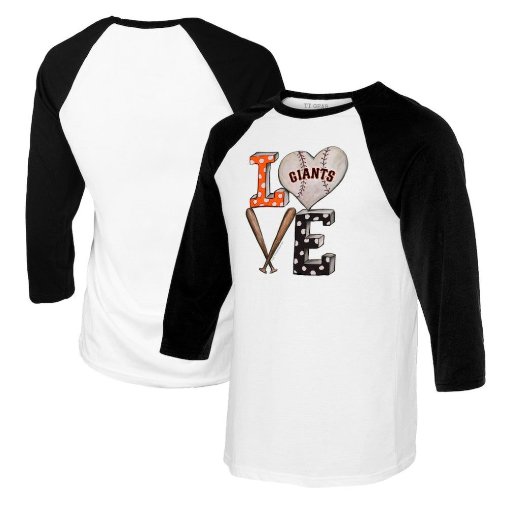 San Francisco Giants Tiny Turnip Women's Baseball Love Raglan 3/4-Sleeve T-Shirt - MLB
