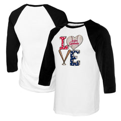 St. Louis Cardinals Tiny Turnip Women's Baseball Love Raglan 3/4-Sleeve T-Shirt - MLB