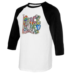 Texas Rangers Tiny Turnip Women's Peace Love Baseball 3/4-Sleeve Raglan T-Shirt - MLB