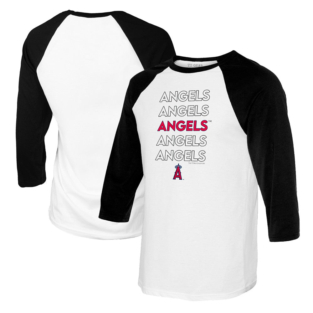 Los Angeles Angels Tiny Turnip Women's Stacked 3/4-Sleeve Raglan T-Shirt - MLB