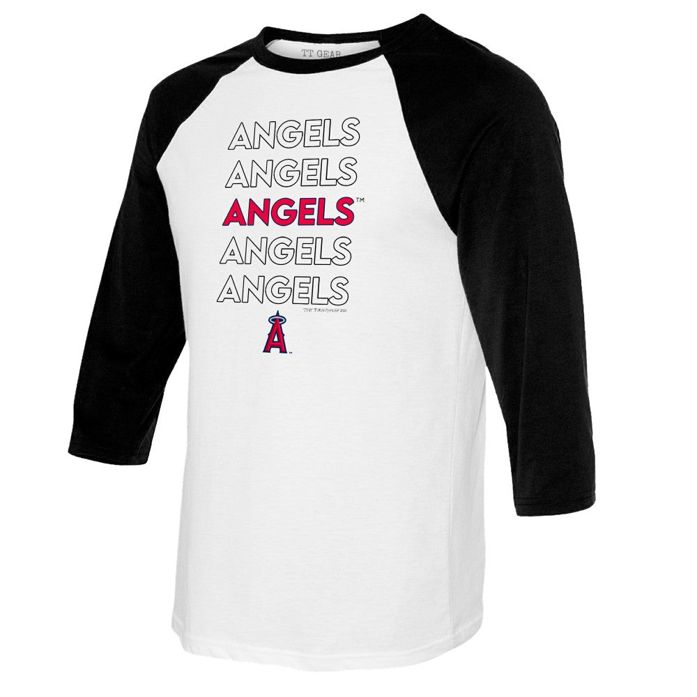 Los Angeles Angels Tiny Turnip Women's Stacked 3/4-Sleeve Raglan T-Shirt - MLB