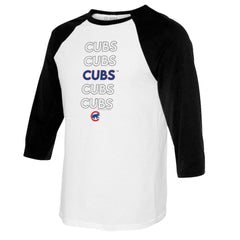 Chicago Cubs Tiny Turnip Youth Stacked Raglan 3/4 Sleeve T-Shirt - MLB