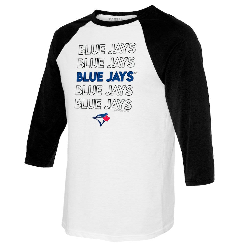 Toronto Blue Jays Tiny Turnip Youth Stacked Raglan 3/4 Sleeve T-Shirt - MLB