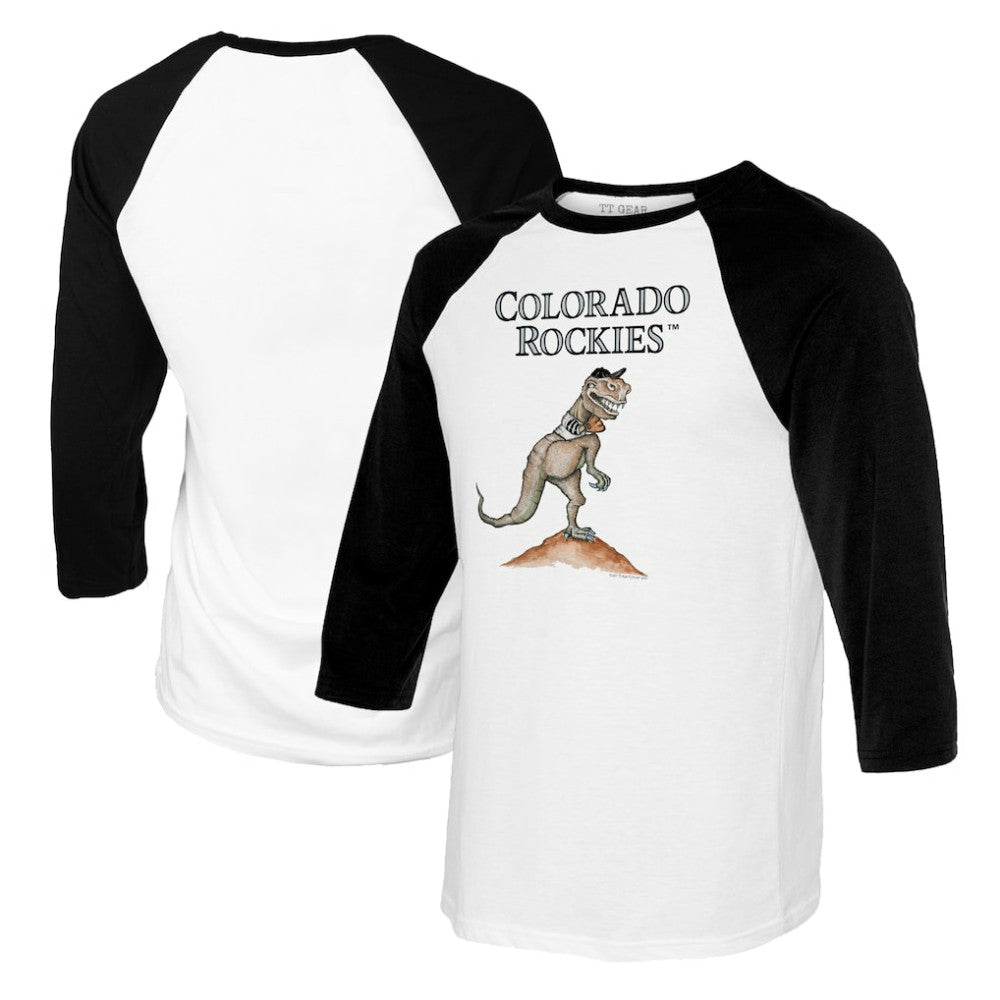 Colorado Rockies Tiny Turnip Youth TT Rex Raglan 3/4 Sleeve T-Shirt - MLB