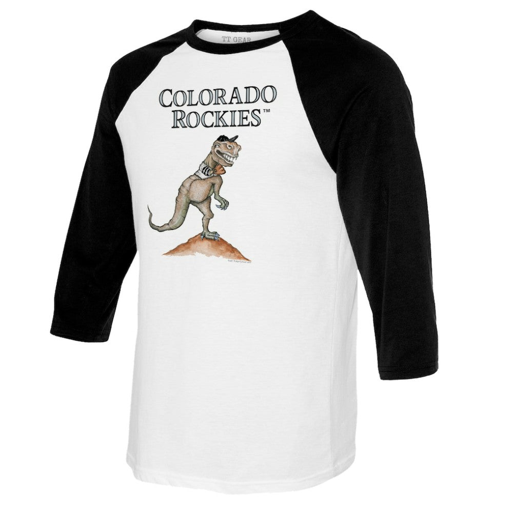 Colorado Rockies Tiny Turnip Youth TT Rex Raglan 3/4 Sleeve T-Shirt - MLB