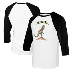 Milwaukee Brewers Tiny Turnip Youth TT Rex Raglan 3/4 Sleeve T-Shirt - MLB