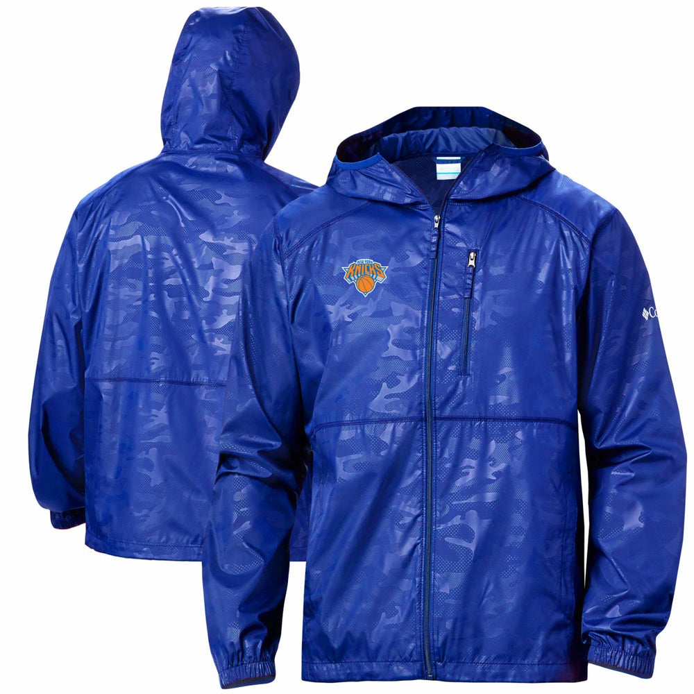 New York Knicks Camo Flash Forward Full-Zip Windbreaker Jacket Blue - NBA